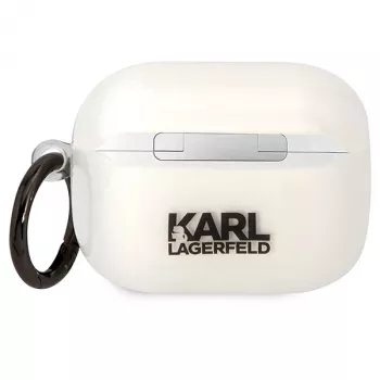 Karl Lagerfeld AirPods Pro maciņš caurspīdīgs ar Karl galvas siluetu