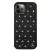 Mercedes-Benz iPhone 12 Pro Max cietais vāciņš Silver Stars Pattern Black