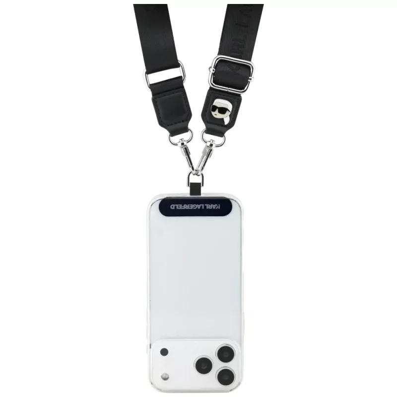 Karl Lagerfeld Universal Strap Tether Patch Karl Metal Logo Black