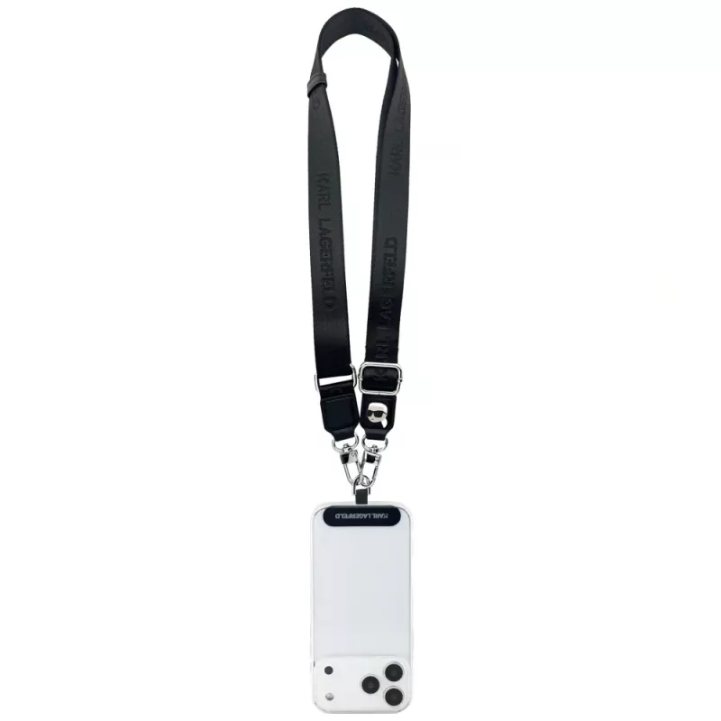 Karl Lagerfeld Universal Strap Tether Patch Karl Metal Logo Black