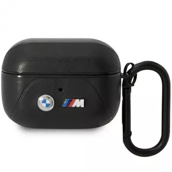 BMW AirPods Pro ādas vāciņš ar izliektu līniju - Melns