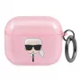 Karl Lagerfeld KLA3UKHGP Glitter Karl's Head AirPods 3 maciņš - Rozā