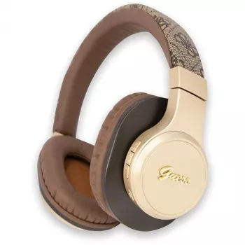 GUESS 4G Script Metal Logo bezvadu austiņas Bluetooth 5.3 Brūna