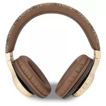 GUESS 4G Script Metal Logo bezvadu austiņas Bluetooth 5.3 Brūna