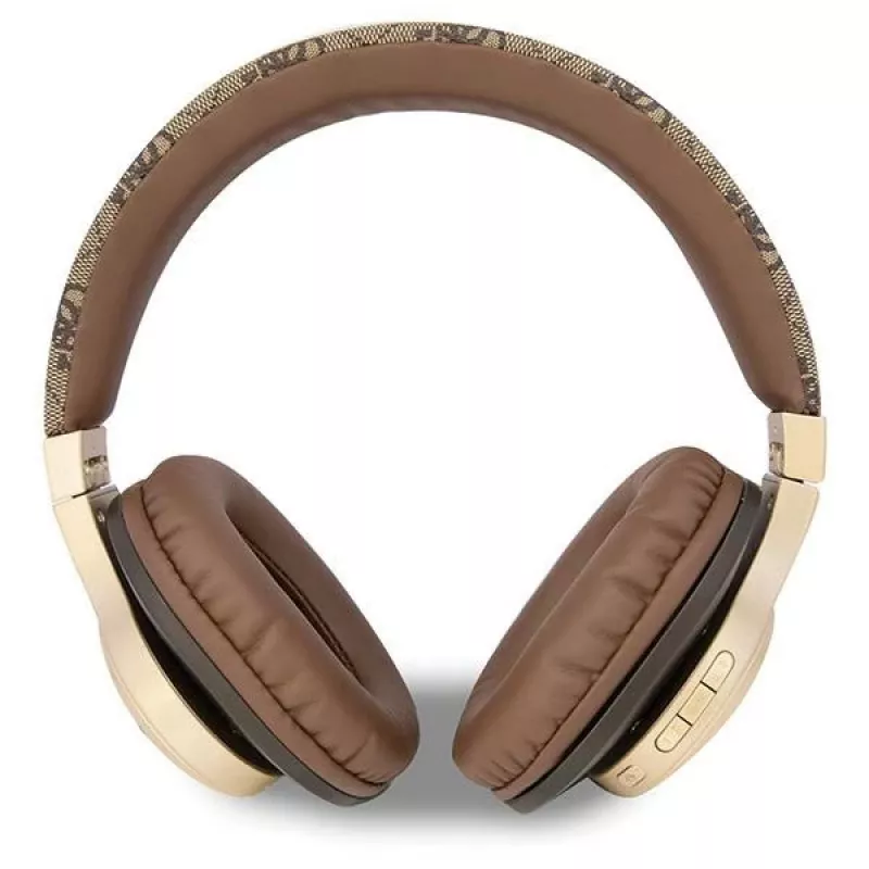 GUESS 4G Script Metal Logo bezvadu austiņas Bluetooth 5.3 Brūna