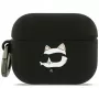 Karl Lagerfeld Silikona 3D Choupette galvas maciņš AirPods Pro 3 - Melns