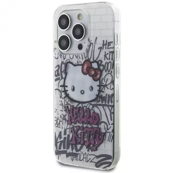 Hello Kitty HKHCP14LHDGPHT iPhone 14 Pro cietais vāciņš IML Kitty On Bricks Graffiti - balts