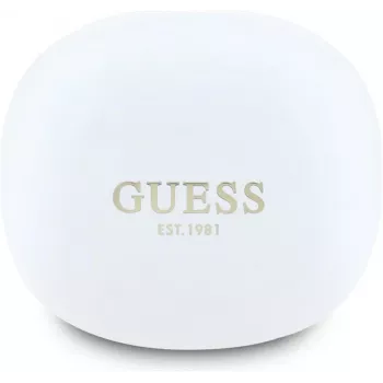 GUESS Flat Classic Logo Electroplated True Wireless austiņas, baltas