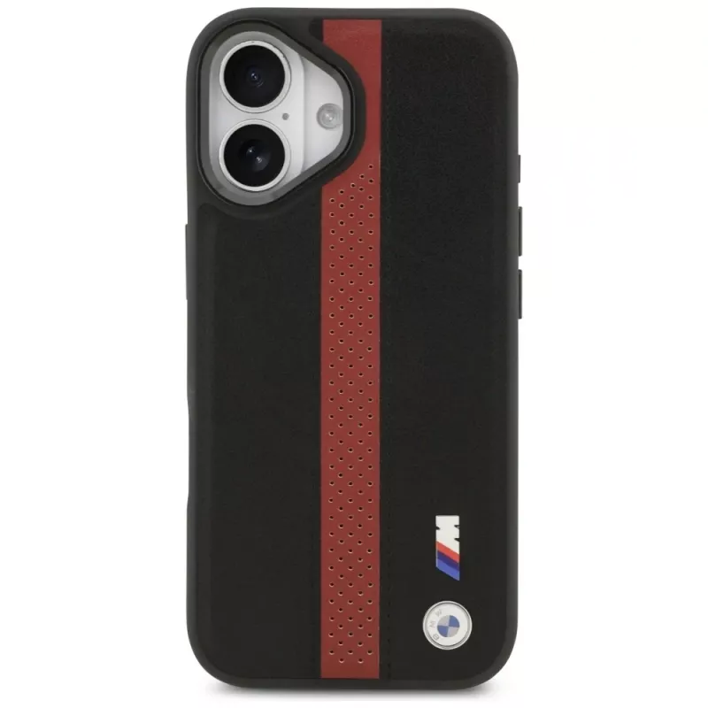 BMW M Perforated Stripe Logo MagSafe maciņš iPhone 17 - sarkans