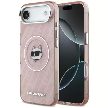 Karl Lagerfeld IML Choupette galvas logo MacSafe maciņš iPhone Air rozā