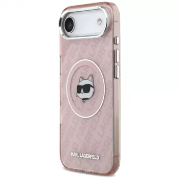 Karl Lagerfeld IML Choupette galvas logo MacSafe maciņš iPhone Air rozā