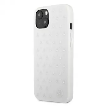 Mercedes-Benz Silver Stars cietais vāciņš iPhone 13/14/15 6,1 collu – balts