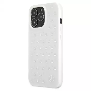 Mercedes-Benz iPhone 13 Pro Max cietais vāciņš Silver Stars Pattern balts