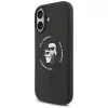 Karl Lagerfeld Silikona Karl & Choupette gredzena MagSafe maciņš iPhone 17 - Melns