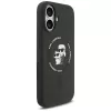 Karl Lagerfeld Silikona Karl & Choupette gredzena MagSafe maciņš iPhone 17 - Melns