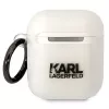 Karl Lagerfeld KLA2HNIKTCT Caurspīdīgs AirPods 1/2 maciņš ar Karla galvas dizainu