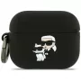 Karl Lagerfeld silikona 3D Karl & Choupette galvas maciņš AirPods Pro 3, melns