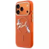 Karl Lagerfeld IML Choupettes Karl Script Logo MagSafe maciņš iPhone 17 Pro Max, oranžs