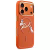 Karl Lagerfeld IML Choupettes Karl Script Logo MagSafe maciņš iPhone 17 Pro Max, oranžs