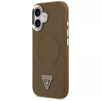 GUESS Triangle Logo MagSafe maciņš iPhone 17 - brūns