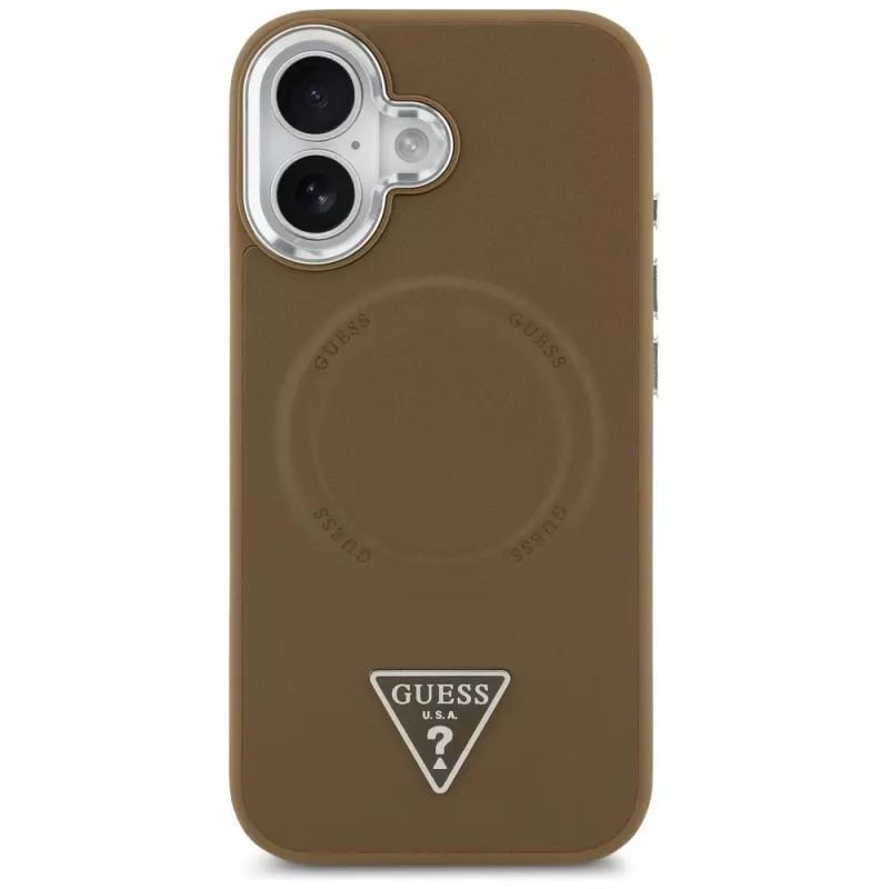 GUESS Triangle Logo MagSafe maciņš iPhone 17 - brūns