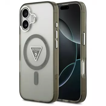 GUESS IML Gradient Triangle Logo MagSafe maciņš iPhone 17 – Khaki