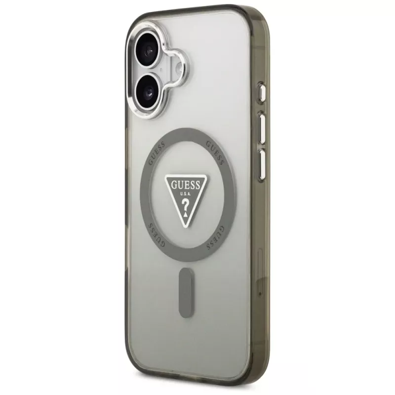 GUESS IML Gradient Triangle Logo MagSafe maciņš iPhone 17 – Khaki