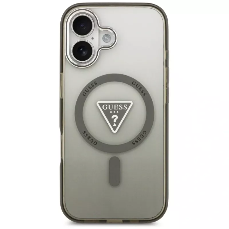 GUESS IML Gradient Triangle Logo MagSafe maciņš iPhone 17 – Khaki