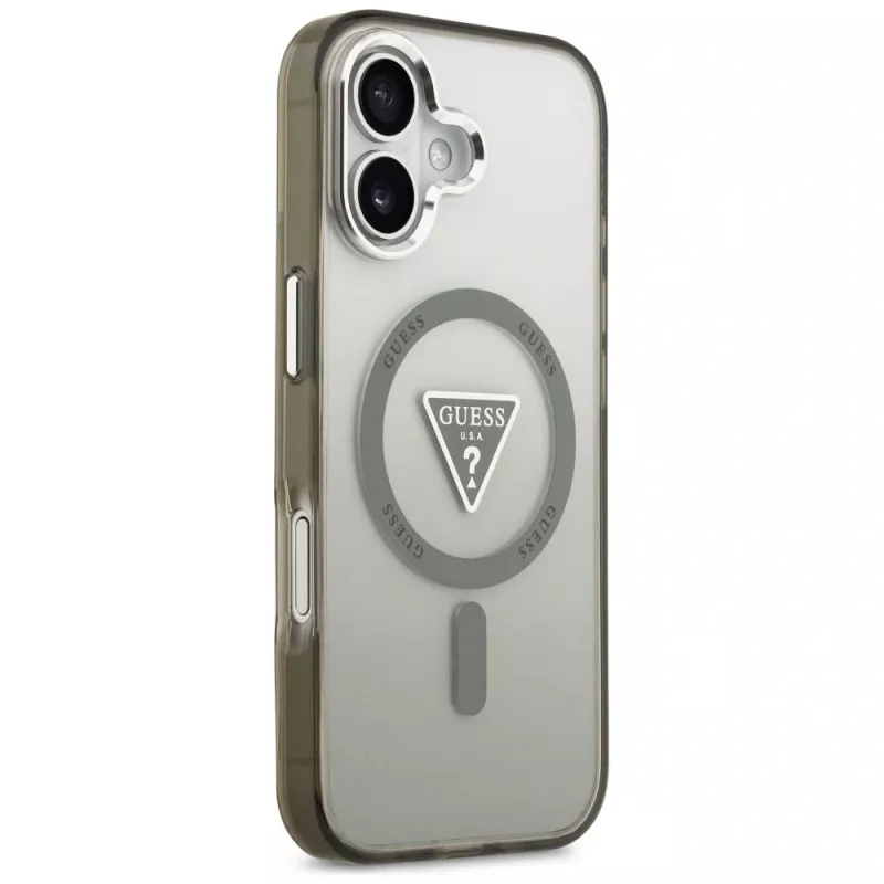 GUESS IML Gradient Triangle Logo MagSafe maciņš iPhone 17 – Khaki