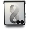 Guess Magnetic Ring Stand Grained Classic Logo MagSafe Maciņš Samsung Galaxy Z Flip 8, Bēšs