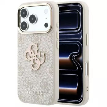 GUESS 4G & Big Resin Logo maciņš iPhone 17 Pro / 18 Pro - Rozā