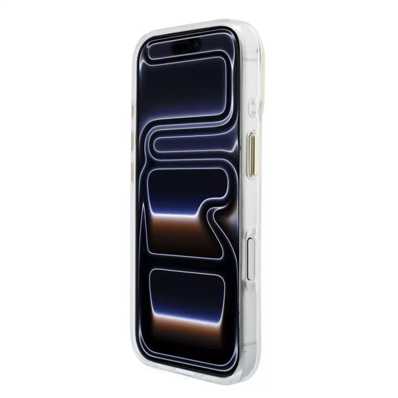 GUESS 4G Script Metal aizsargmaciņa iPhone 18 Pro Max / 17 Pro Max - balta