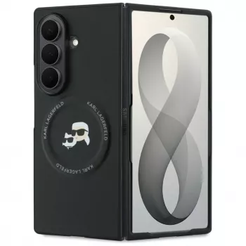 Karl Lagerfeld Karl & Choupette Pins MagSafe maciņš Samsung Galaxy Z Fold 8 Ultra - Melns