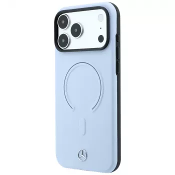 Mercedes Leather 3D MagSafe Maciņš iPhone 18 Pro Max / 17 Pro Max - Zils
