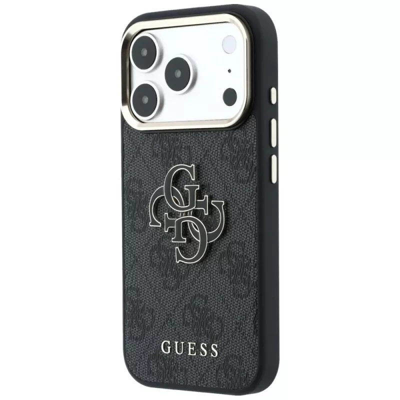 GUESS 4G & Big Resin Logo maciņš iPhone 17 Pro / 18 Pro - Melns