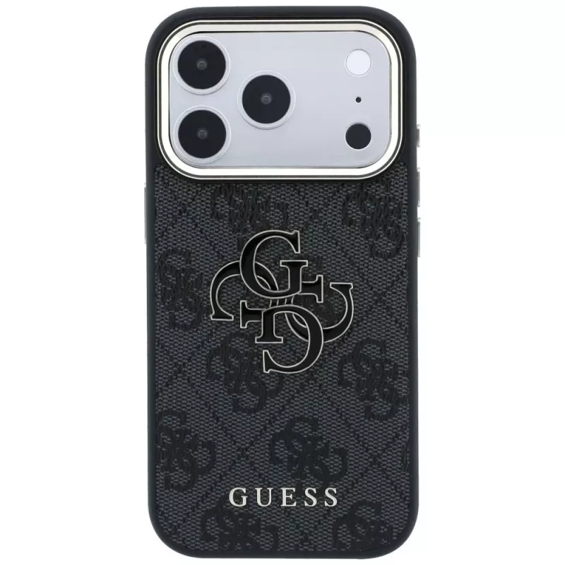 GUESS 4G & Big Resin Logo maciņš iPhone 17 Pro / 18 Pro - Melns