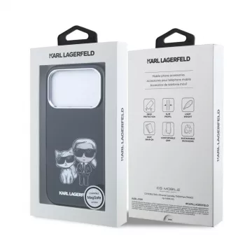 Karl Lagerfeld IML Karl & Choupette Bodies Sketch Print MagSafe maciņš iPhone 18 Pro / 17 Pro - Melns
