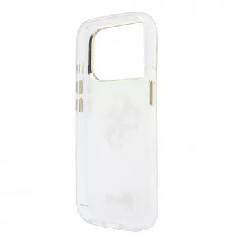 GUESS IML 4G Script Metal MagSafe vāciņš iPhone 18 Pro / 17 Pro, balts