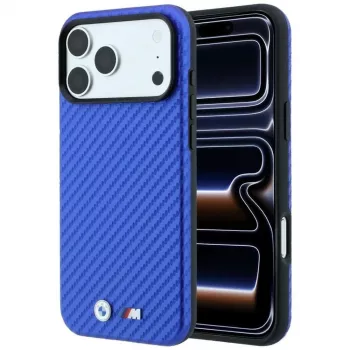 BMW M Carbon Metal Logo MagSafe maciņš iPhone 18 Pro / 17 Pro - Zils