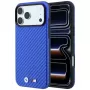 BMW M Carbon Metal Logo MagSafe maciņš iPhone 18 Pro / 17 Pro - Zils