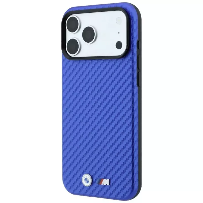 BMW M Carbon Metal Logo MagSafe maciņš iPhone 18 Pro / 17 Pro - Zils