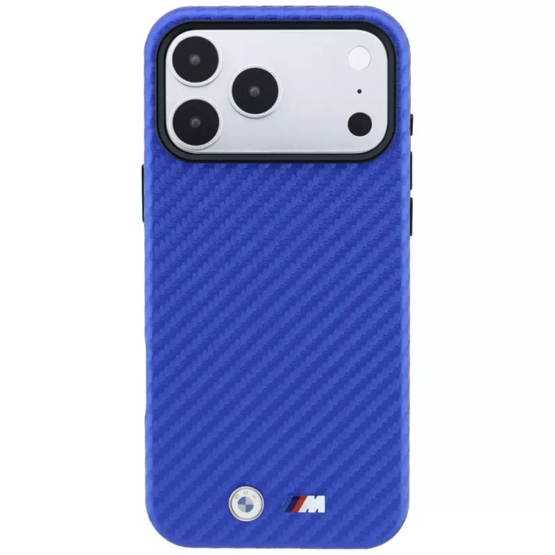BMW M Carbon Metal Logo MagSafe maciņš iPhone 18 Pro / 17 Pro - Zils
