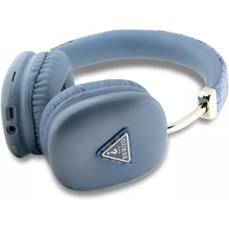 GUESS 4G Triangle Logo bezvadu austiņas (over-ear) Bluetooth 5.3, zilas