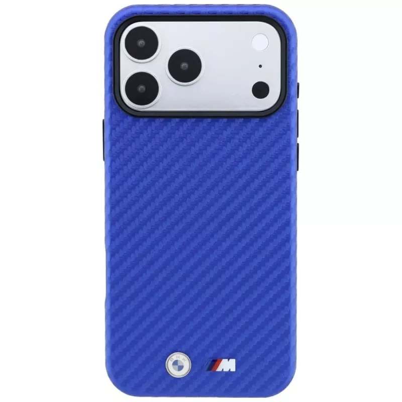 BMW M Carbon Metal Logo MagSafe Maciņš iPhone 18 Pro Max / 17 Pro Max - Zils