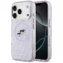 Karl Lagerfeld IML Glitter Karl & Choupette galvu logo MagSafe maciņš iPhone 17 Pro Max - purpura