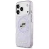 Karl Lagerfeld IML Glitter Karl & Choupette galvu logo MagSafe maciņš iPhone 17 Pro Max - purpura