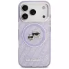 Karl Lagerfeld IML Glitter Karl & Choupette galvu logo MagSafe maciņš iPhone 17 Pro Max - purpura