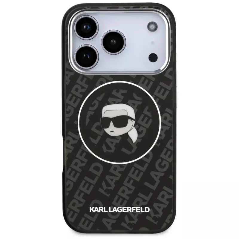 Karl Lagerfeld IML Karl Head Logo MacSafe maciņš iPhone 17 Pro - melns