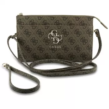 Guess Phone Pouch 4G Big Logo - Brūna Crossbody soma ar karšu slotiņām
