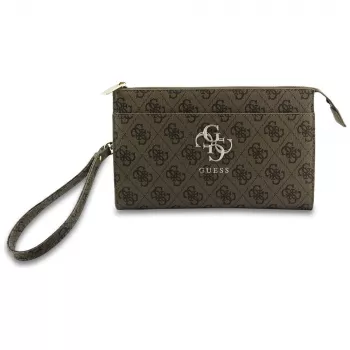 Guess Phone Pouch 4G Big Logo - Brūna Crossbody soma ar karšu slotiņām